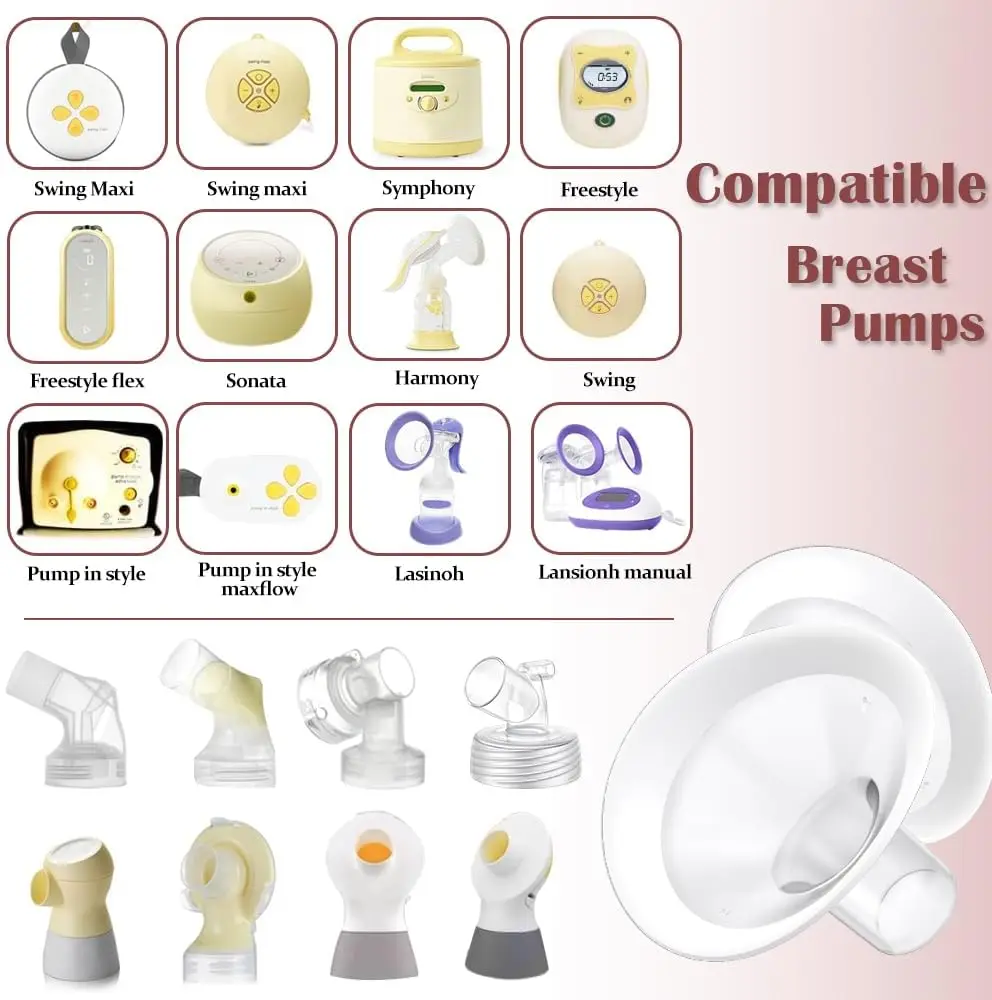 Soft Rim Flanges Breast Pump Parts for Medela /Spectra S1 S2 9 Plus Breast Pump, PersonalFit, Freestyle, Maxflow 2