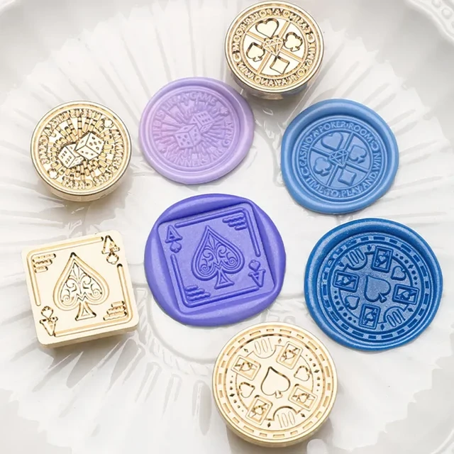 Wax Seals Stamps Fire Lacquer Lucky Dice Stakes Money Poker Afternoon Tea  European Furniture Brass Stamp DIY Scrapbooking Crafts - AliExpress