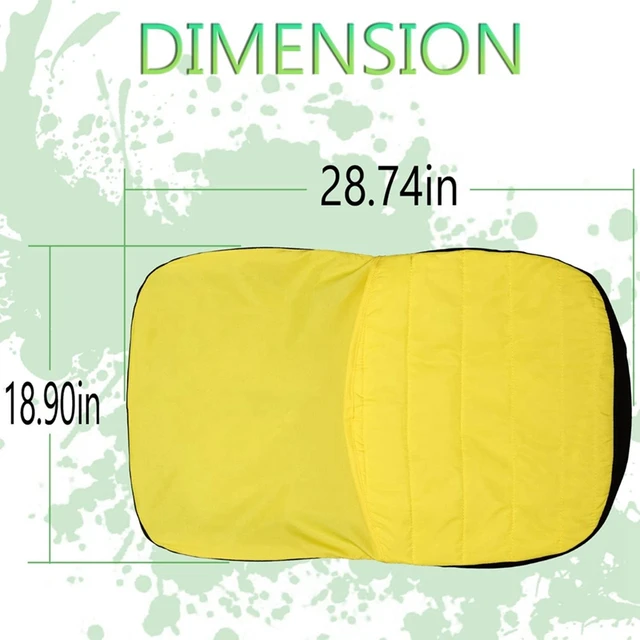 Siège Pour Tracteur Tondeuse John Deere En PVC Jaune, 465 X 500 Mm