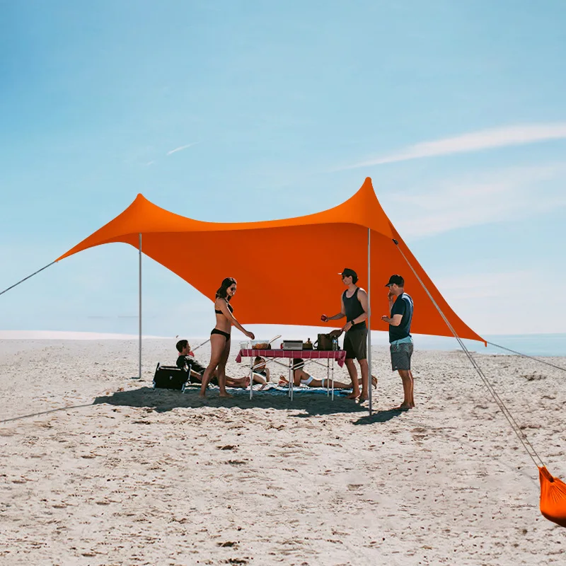 10x10 FT Beach Canopy Tent for 5-6 People Windproof Beach Sun