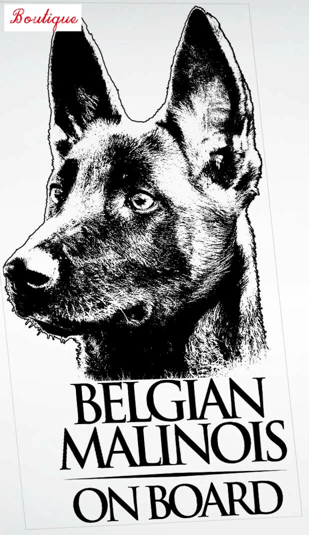 

Waterproof Belgian Malinois transparent vinyl stickers window, macheral shepherd logo art printing car decoration car stickers