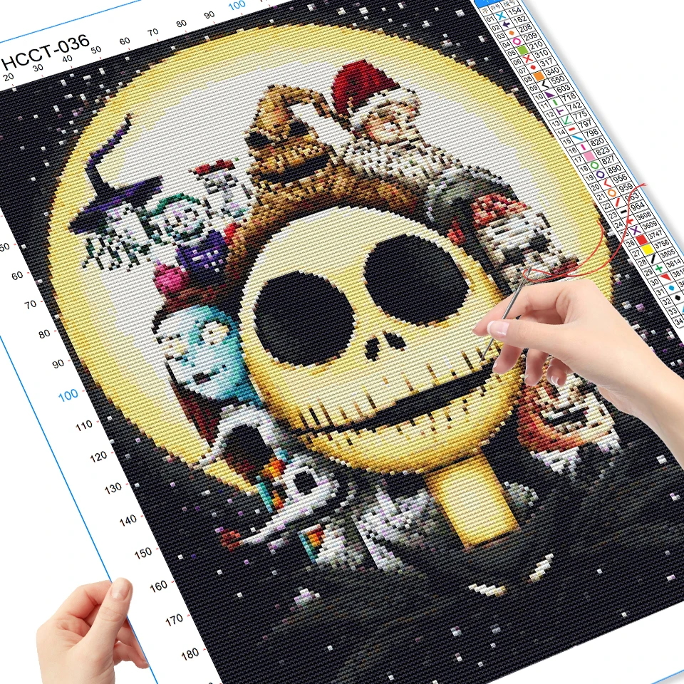 Disney Printed Canvas Cross Stitch The Nightmare Before Christmas Full Kits Embroidery Jack DIY Halloween Needlework Wall Decor cross stitch kit