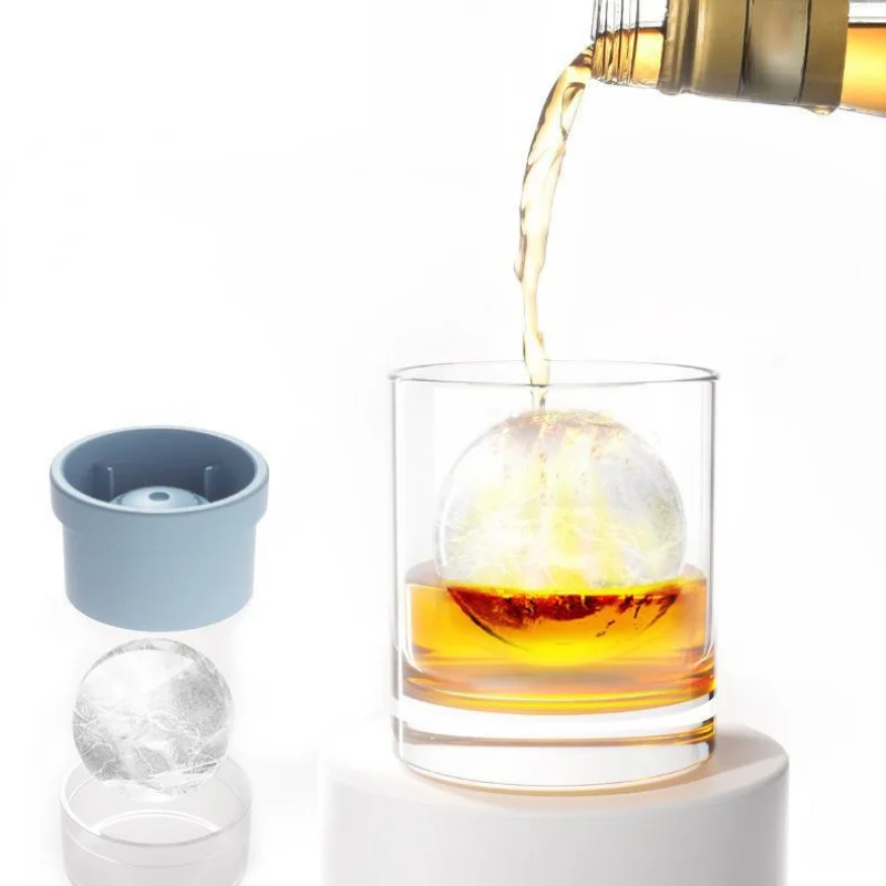 Ice Mold Silicone Ice Cube Maker Large Ball Shape Mold Food Grade Round Tray Bar Cool Gadgets Ice block making mold Kitchen Accessories