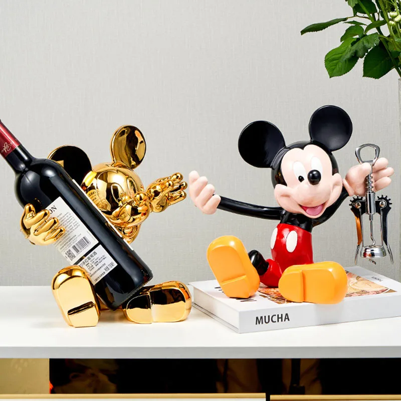 Disney Cartoon Mickey Wein Rack Dekoration Kreativität Hause Wohnzimmer  Wein Schrank Dekoration Handwerk Ornament Weihnachten Geschenk