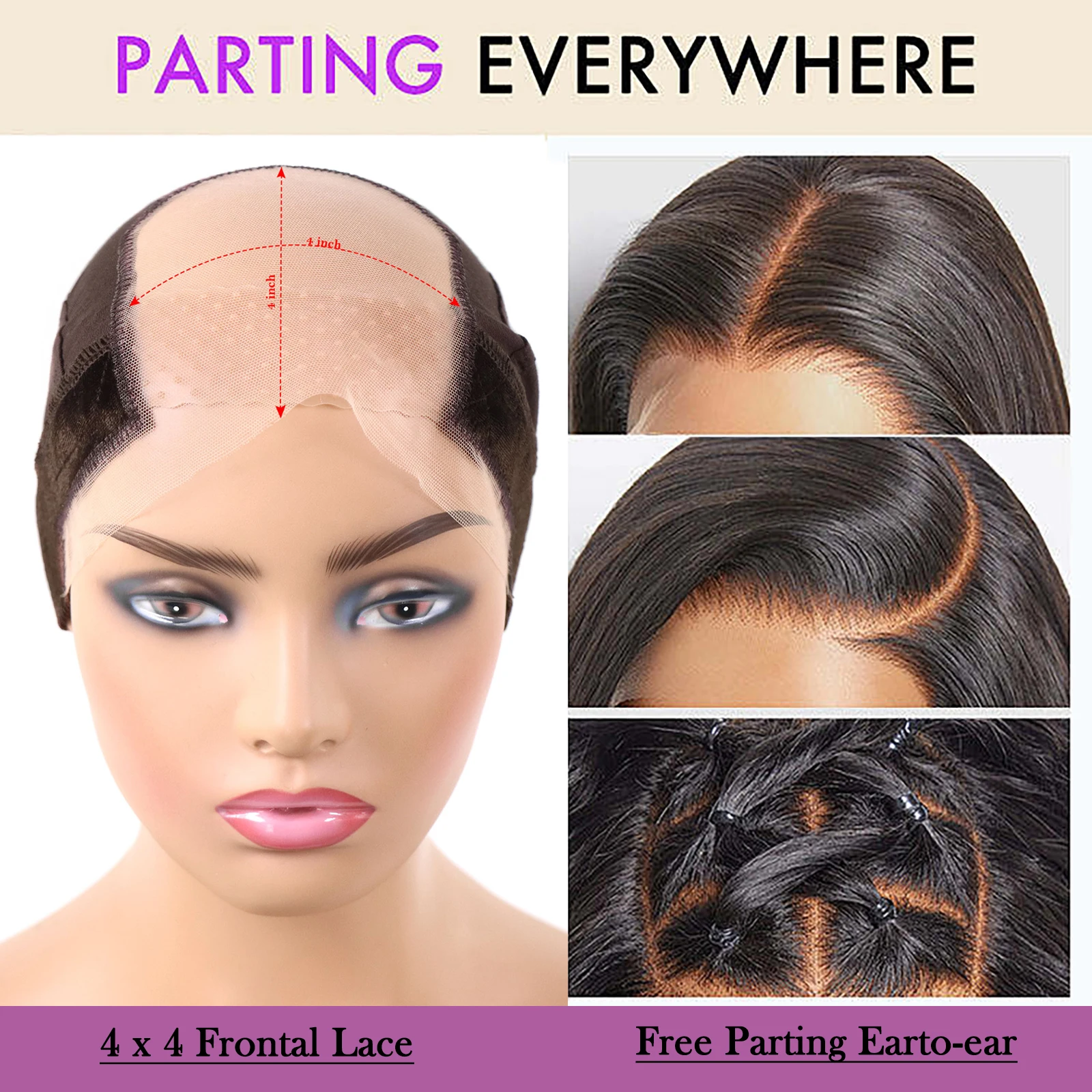 4x4 Lace Wig Grip Cap for Women Adjustable Wig Cap with Headband Non-Slip Gripper to Keep Wigs Lace Front In Place Nude