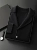 2024 Men's 100% Cashmere Sweater Suit Collar Smart Casual Cardigan Autumn Winter Thick Soft Cashmere Knitwear Sweater Coat 3