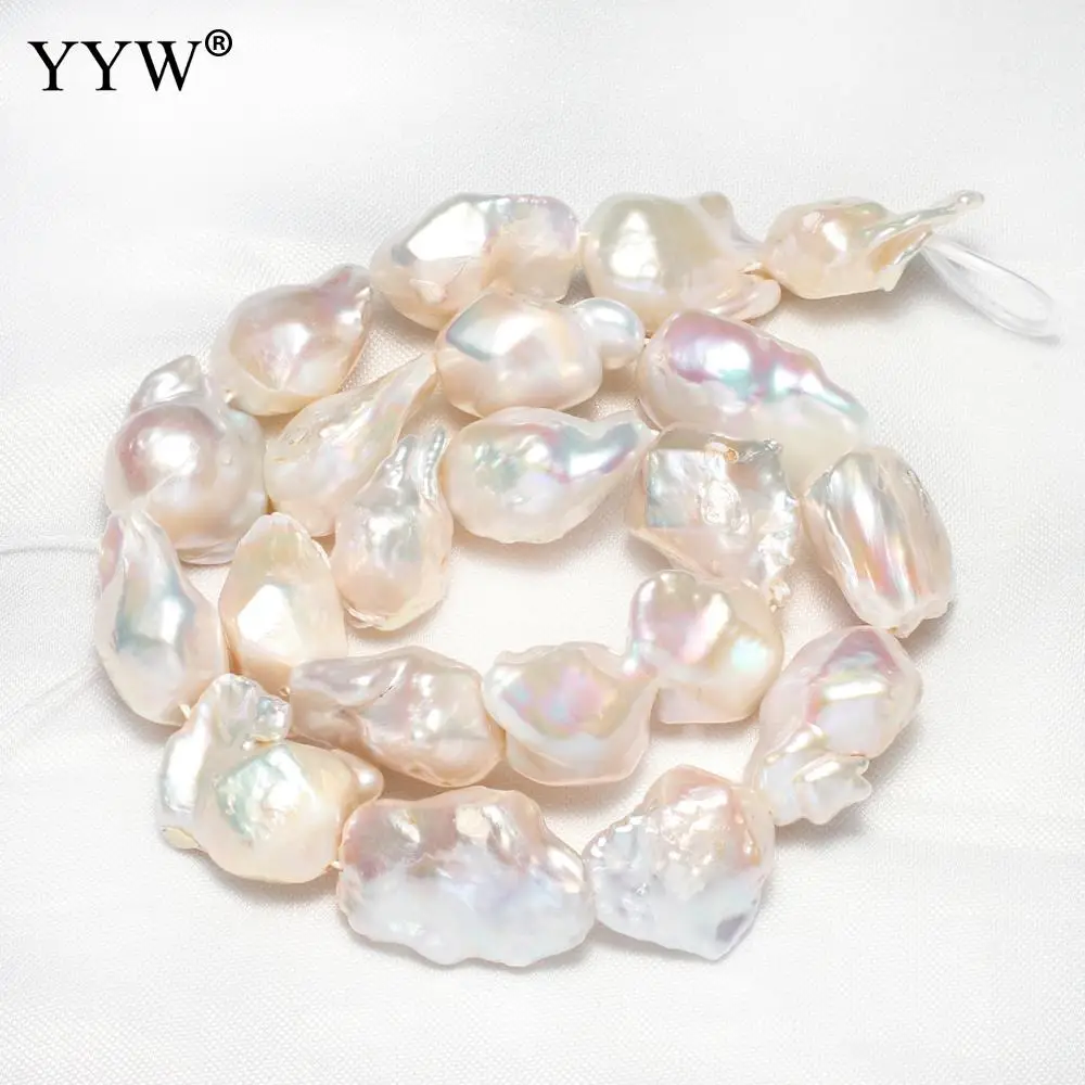 AAA 하이 퀄리티 천연 담수 큰 진주, 바로크 불규칙한 티테일 진주, 천연 화이트 홀, 레이디 DIY 쥬얼리, 20-30mm, 0.8mm