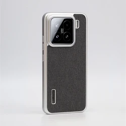 Ultra Thin Canvas Fabric Magnetic Wireless Charging Matte Hard Cover Case with Logo - Xiaomi Mi 15 Pro (MB CX Black)
