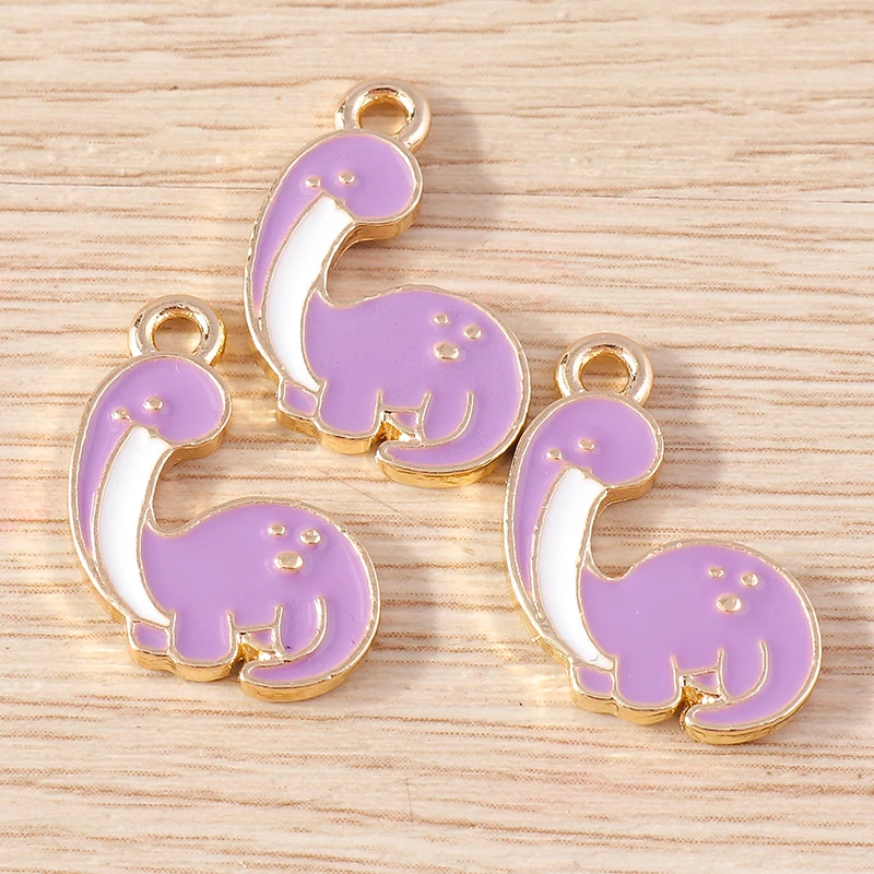 10 stücke Lila Farbe Nette Emaille Tier Eule Katze Vogel Charms Anhänger für Die DIY Ohrringe Halsketten Armbänder Schmuck Erkenntnisse – Detail 4