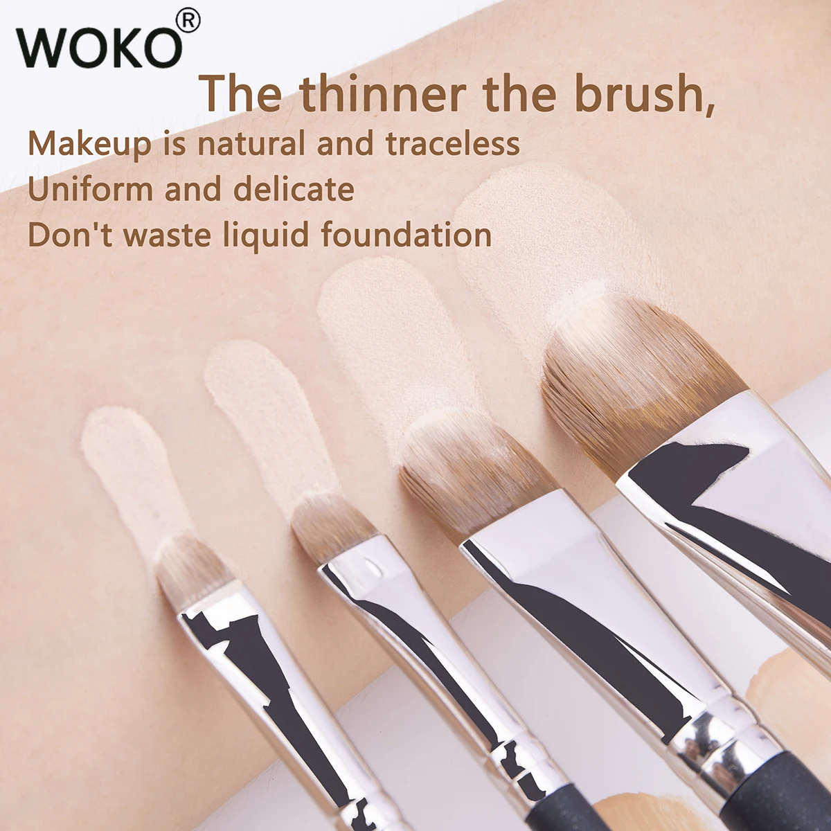Makeup Brush 4 Types Sizes Upgraded Ultra-thin Foundation Concealer Makeup Brush Professional Liquid Foundation Cream Concealer Make-up Tool