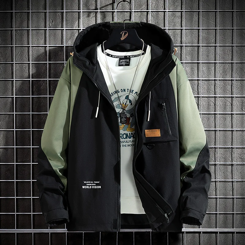 New 2024 Spring Autumn Hip Hop Streetwear Outdoor Military Green Black Cargo Jackets Men\'s Casual Fashion Oversize 7XL 8XL 9XL