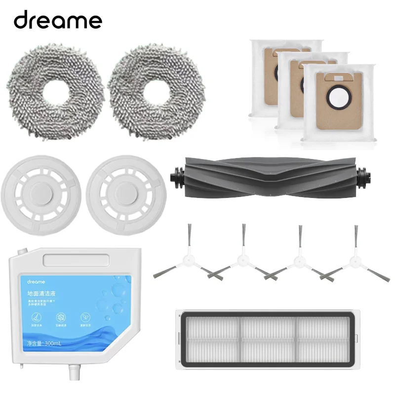 Dreame-Pièces de rechange pour aspirateur robot Bot L10s Ultra L10, caoutchouc, brosse latérale, couvercle, filtre, chiffon de vadrouille, sac à poussière en option