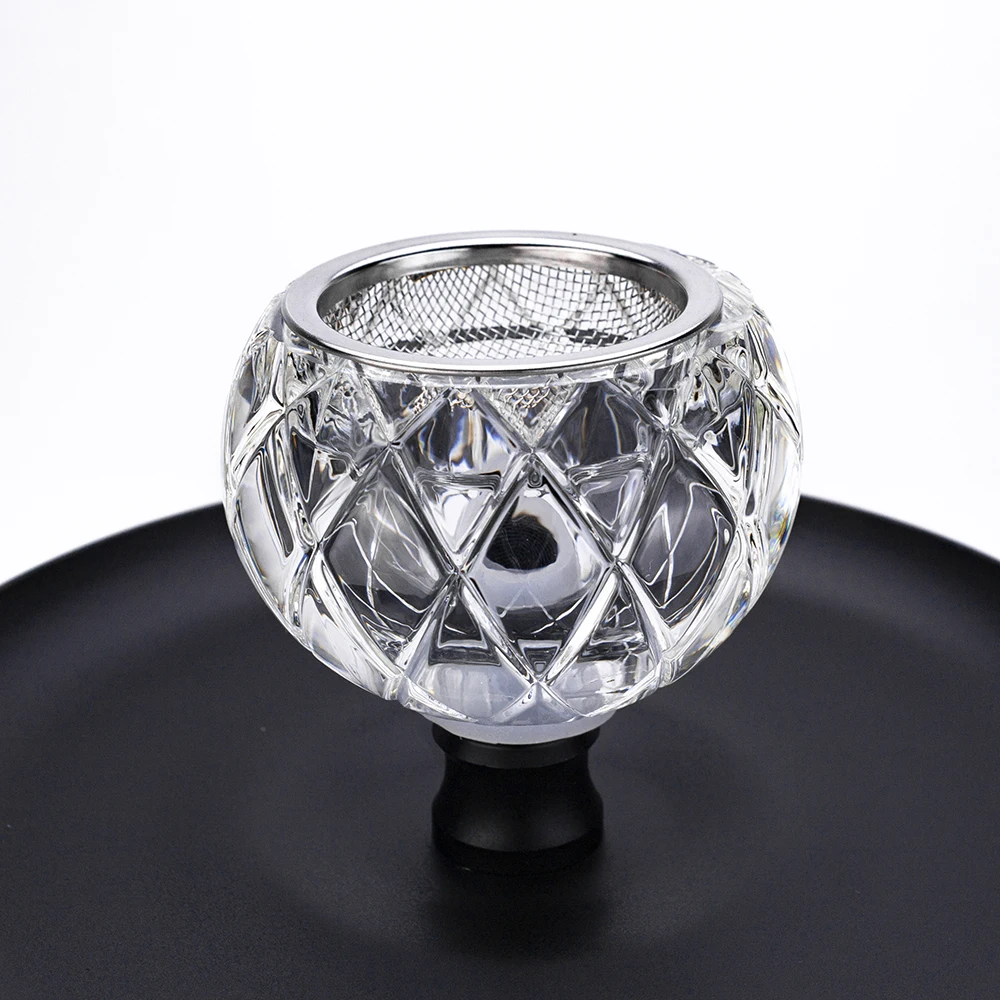 Dschinni Shisha Bowl Transparent Glass Hookah Bowl Metal Hookah Tobacco Filter Net Nargile Chicha Cachimbas Tobacco