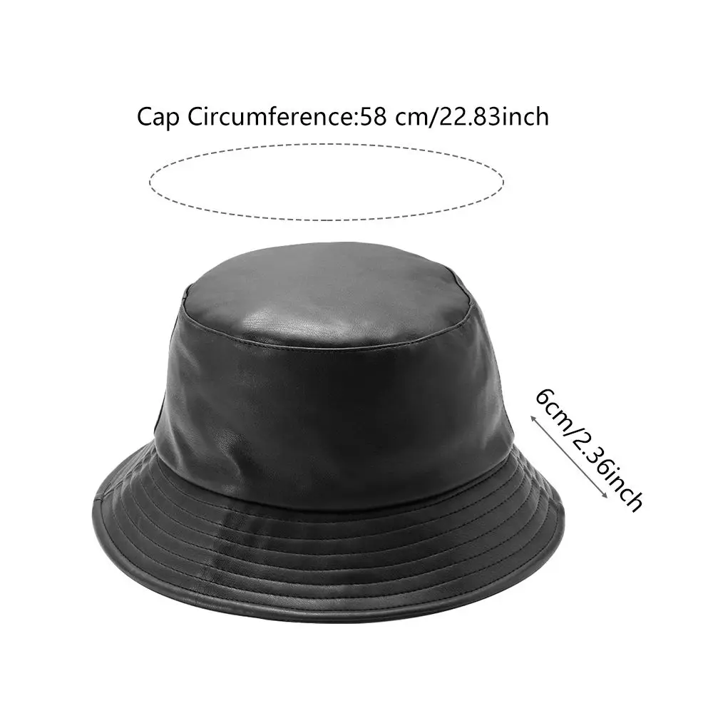 Women Men Hiking Waterproof Outdoor Leather PU Bucket Hat Fisherman Cap Sun Caps chapeau homme &eacute;t&eacute; gorra cuero панама летняя