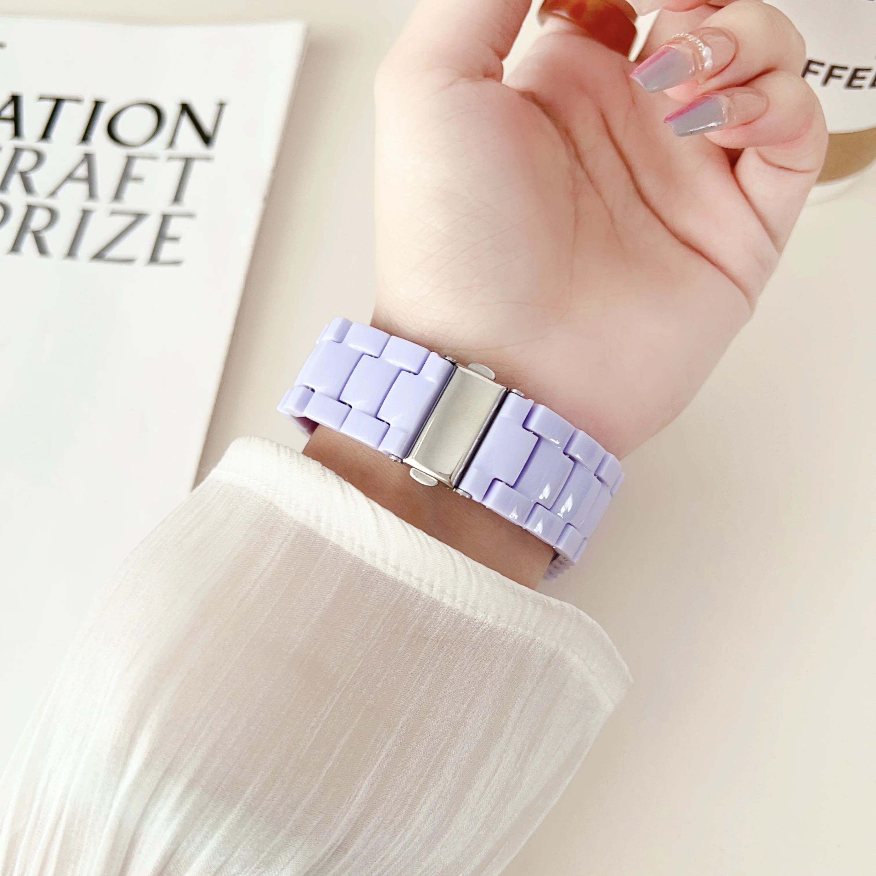 Vibrant Candy Color Resin Smartwatch Strap, 20mm/22mm