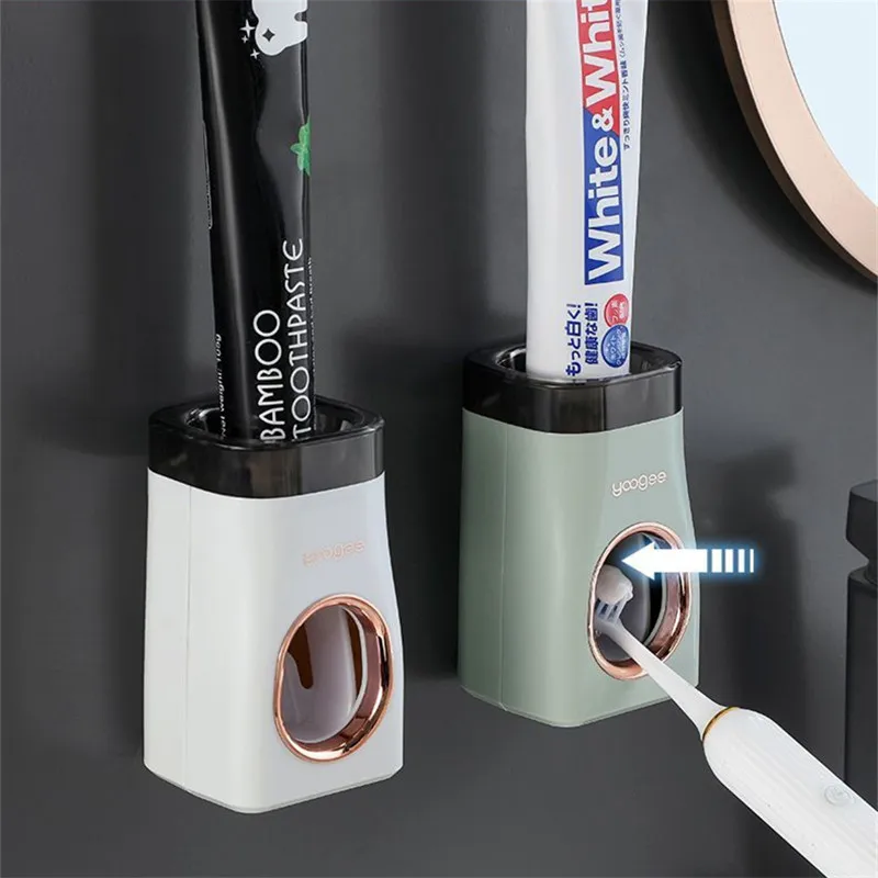 

Automatic Toothpaste Dispenser Squeezers Toothpaste Tooth Dust-proof Toothbrush Holder Wall Mount Bathroom Home Accessories