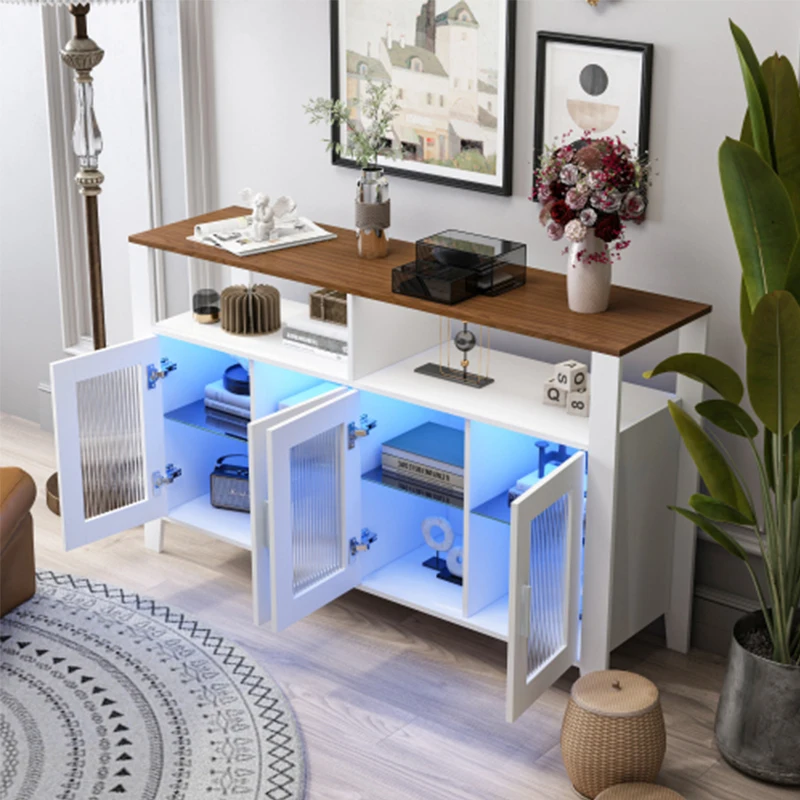 DrawerDresser cabinet,barcabinet,BuffetSideboard,StorageCabinet,Buffet Server Console Tablestorge,changhong glass door,White
