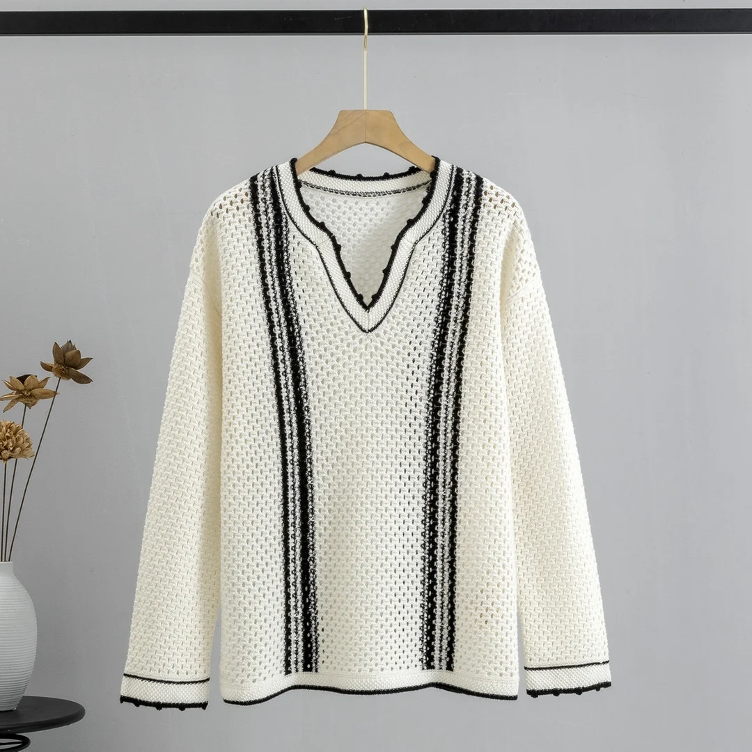 

2023 Spring/Summer Fashion New Women's Clothing V-neck Cashmere Knitted Sweater 0822
