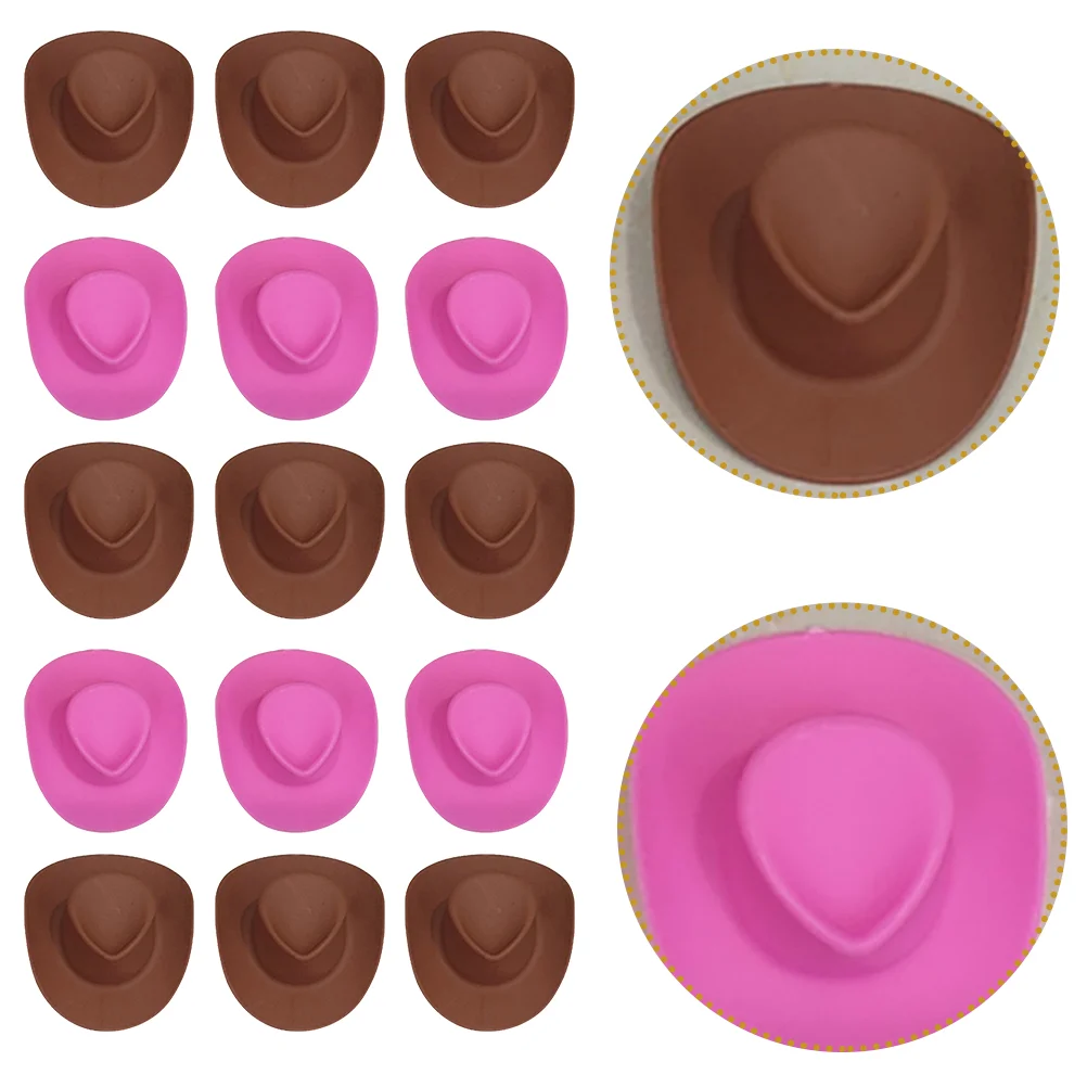 

60 Pcs Mini Cowboy Hat Hats Small Decorative Miniature Tiny for Dolls Replaceable House Cowgirl Crafts