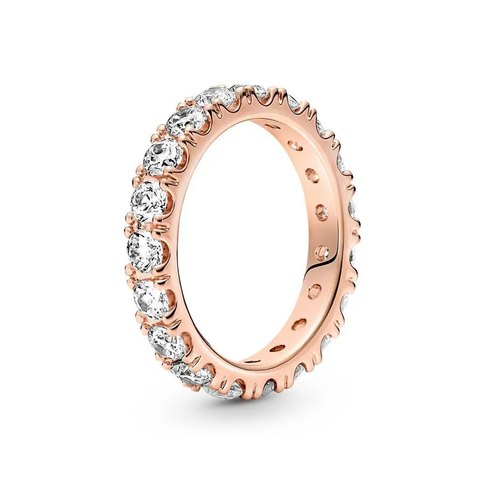 Winter Collection 100%925 Sterling Silver Ring Luxury Love full Zircon ring of different widths Girlfriend Gift women's jewelry 3