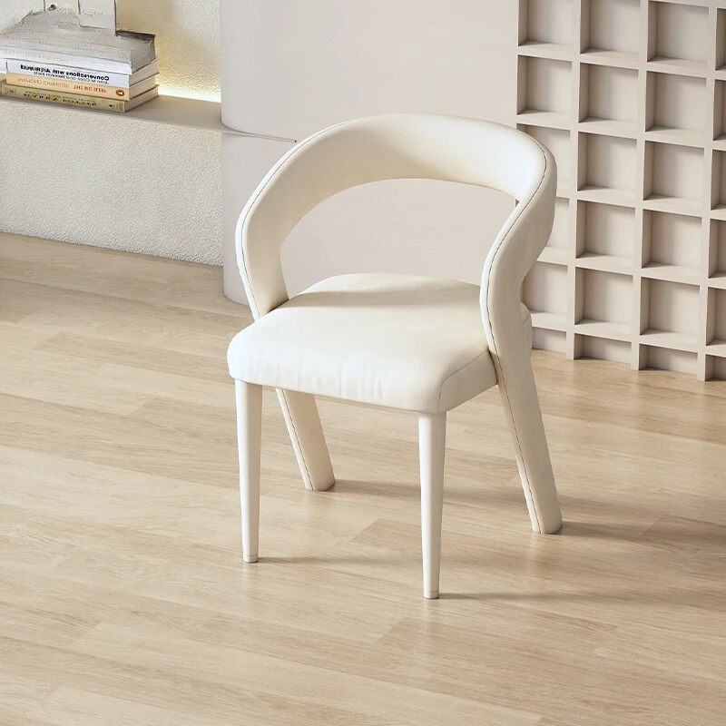 

Home Nordic Dining Chair Accent Kitchen Luxury Cream Style Armrest White Chair Party Relax Wedding Banquet Sillas Furniture WKDC