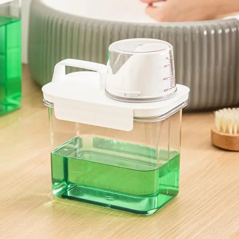 

Multi-Use Laundry Powder Detergent Dispenser Food Grains Rice Storage Container Pour Spout Measuring Cup Detergent Box