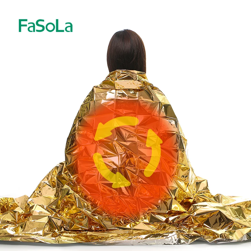 FaSoLa Emergency Blanket Outdoor Survive First Aid Rescue Kit Windproof Waterproof Foil Thermal Blanket for Camping Hiking Hot