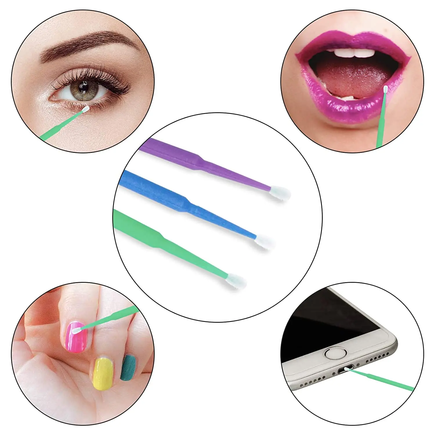 Brushes 500pcs/lot Applicator Micro for Eyelash Extension Lash Cleaning Lip Brush Sticks Makeup Tools LAUKISS makeup brush set makeup brush