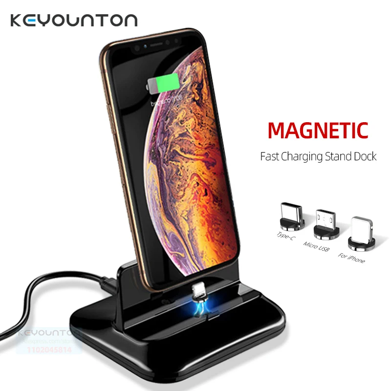 Dock Station Per Telefono Usb Micro Tipo C Supporto Per Caricabatterie Wireless Supporto Per Caricabatterie Rapido Magnetico Per Iphone Samsung Xiaomi