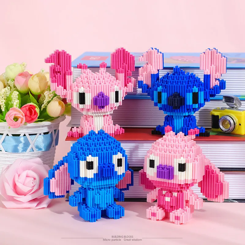 

Cartoon Magic Blocks Connection Mini Bricks Anime Captain Stitch Building Toy Juguetes Auction Figure Kids Gifts Girl Present