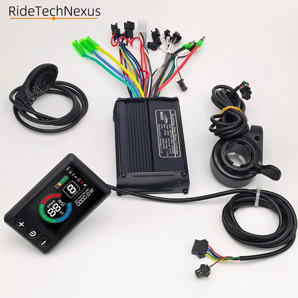 Controller per Motore Brushless a Onda Sinusoidale per E-Bike 25A 500W 750W ad Alta Velocità 24V 36V 48V 52V 60V Universale S866-1S con Kit Display LCD a Colori