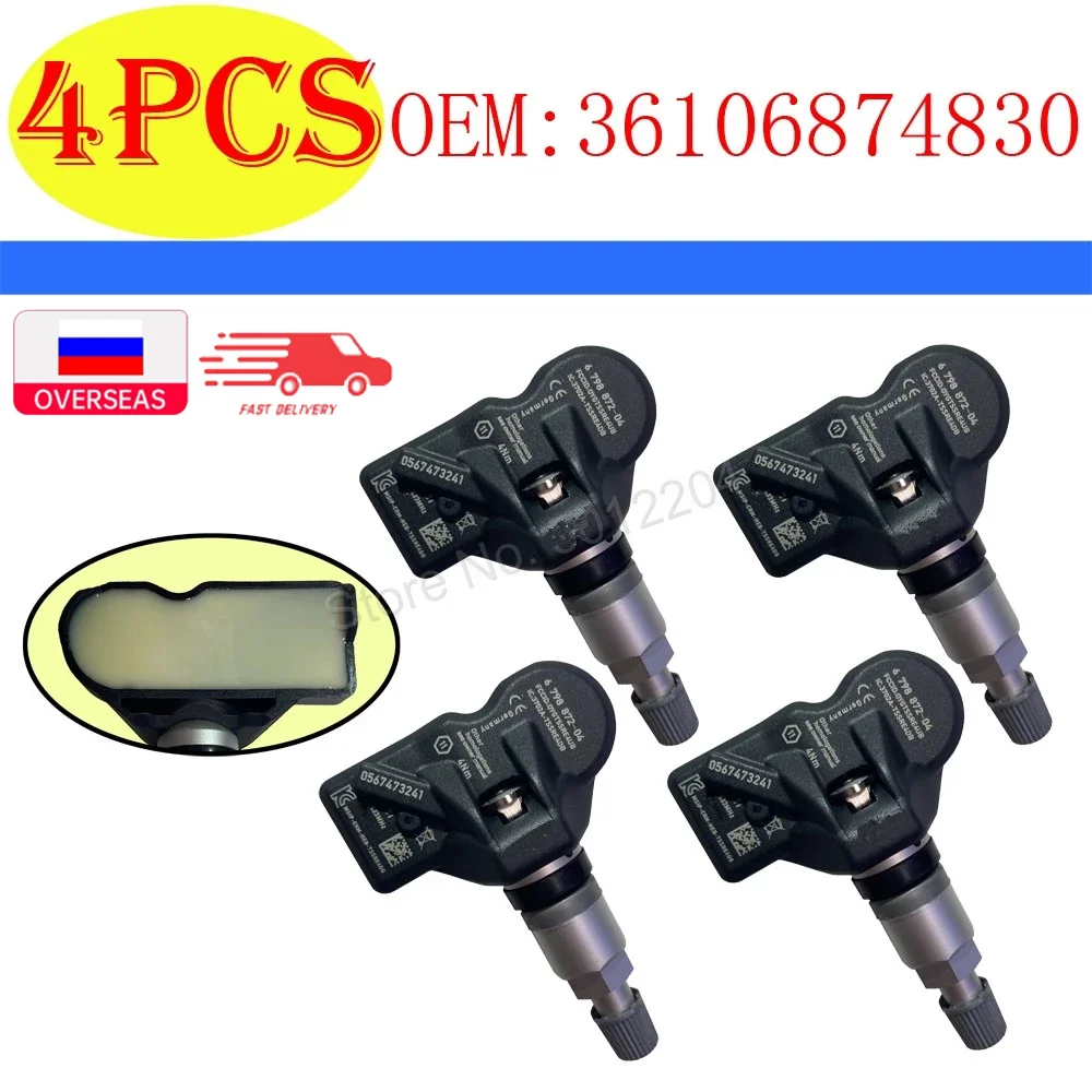 4Pcs Tpms 36106874830 36106890964 433Mhz Sistema Di Monitoraggio Della Pressione Dei Pneumatici Per Auto Per Bmw 5 6 7 Xi X3 X4 36106798872 36 10 6 89