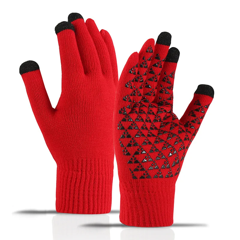 Winter Men's and women's Knit Touchscreen Gloves Warm Touch Gloves Anti-slip Gloves for Adults 2