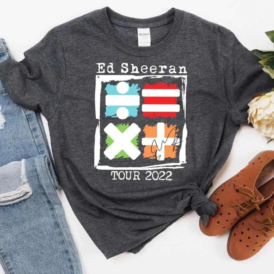 Ed Sheeran 2022 Tour Shirt The Mathletics Concert T T-Shirt Album Musicale Ispirato Ed Sheeran Tees Summer Kawaii Tops Gift For Fans