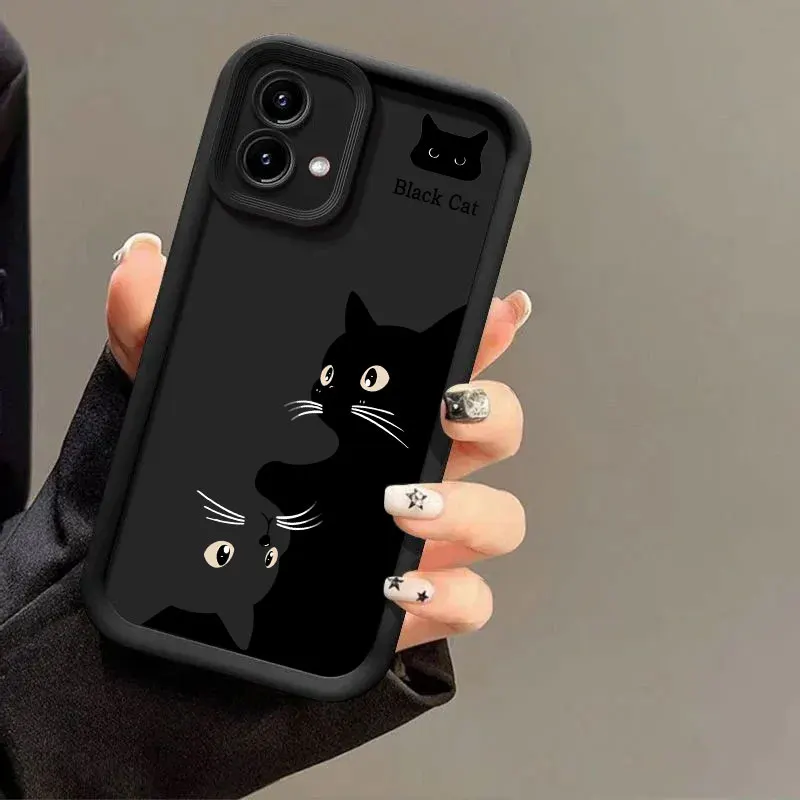 Charming Black Cat Soft Silicone Phone Case Cover