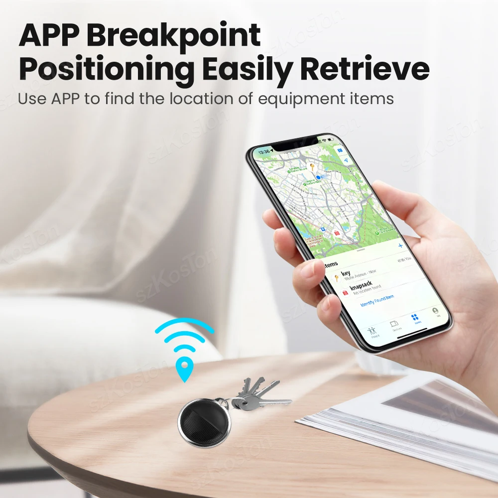 Mini GPS Tracker with Waterproof Protective Case only Compatible with iOS Find My APP Smart Tag Luggage Wallet Pet Key Finder
