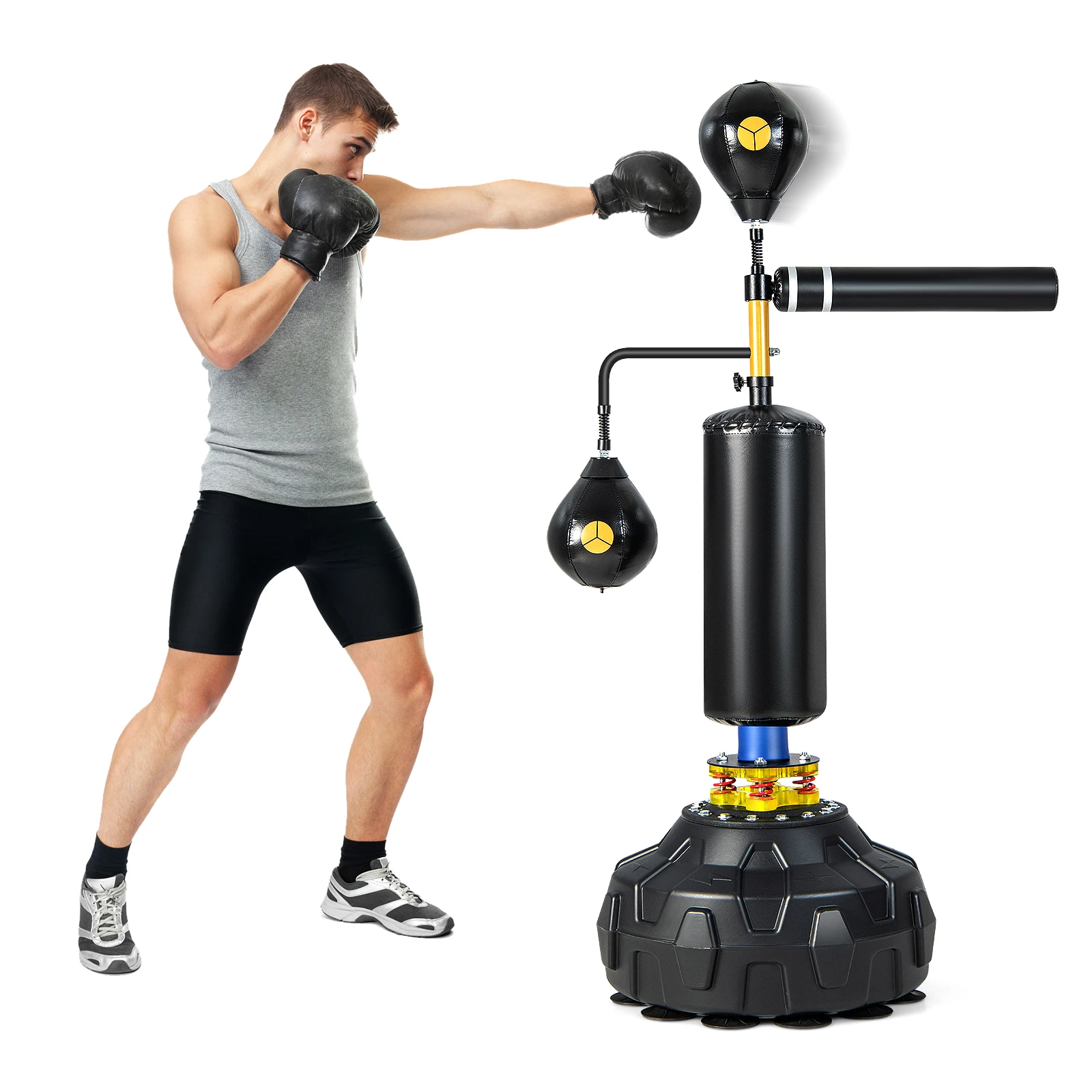 Standing punching ball, 360° reflex bar, height-adjustable standing ...