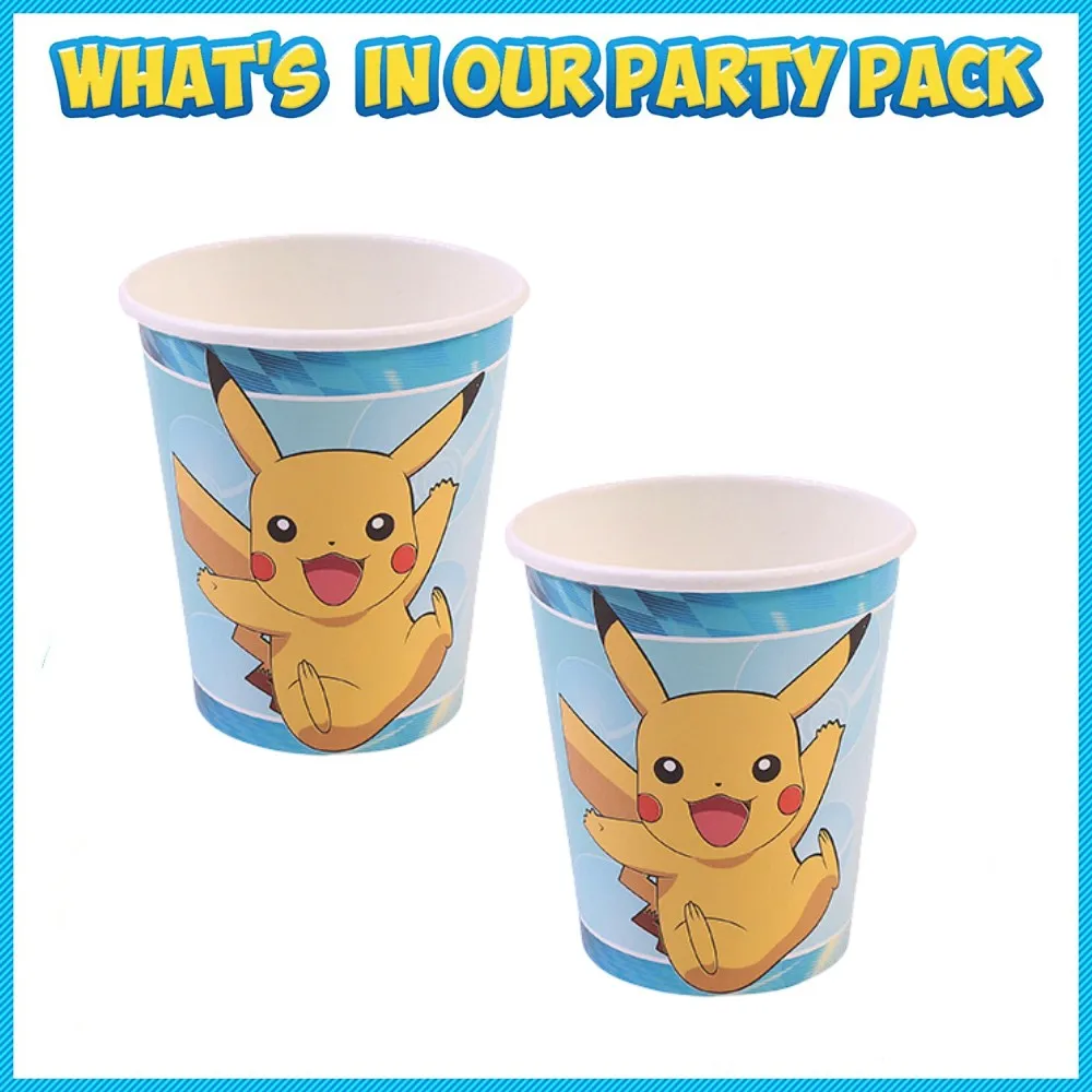 Pokemon tema Pikachu decorazione per feste forniture per feste di compleanno  decorazione piatti di carta maschera Baby Shower forniture set di stoviglie  - AliExpress