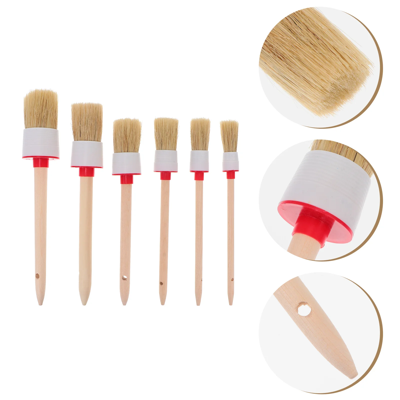 

6 Pcs Paint Brush Detailing Brushes Home Cleaning Durable Bristle Round for Household Tools Head Keyboard