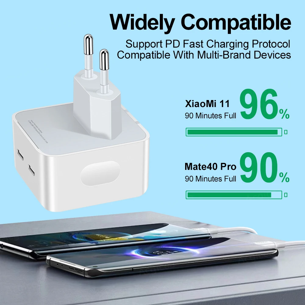 35W Dual PD Charger Fast Charging Universal Mobile Phone Adapter For iPhone 12 11 14 13 Pro Max 8 Plus iPad Type C Wall Charger