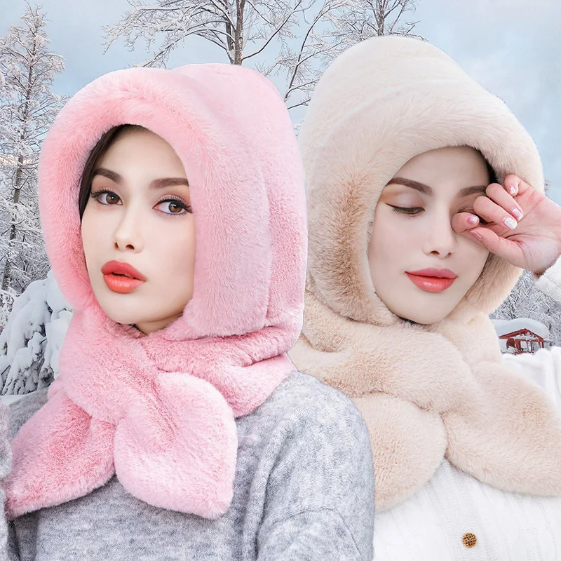 Blue Angel Winter Plush Strap White Dress & Little Hooded Fur Jacket Cape Two Piece Set