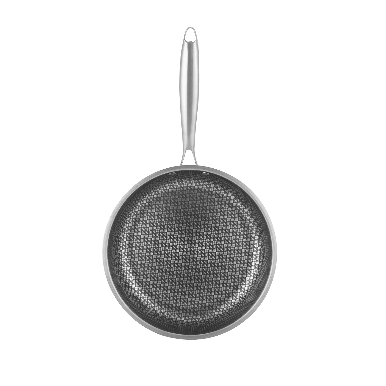 28 cm 410 Edelstahl Bratpfanne Haushalt Bratpfanne Waben Antihaft-Pfanne Steak Kochpfanne Küchenwerkzeug für Küche – Detail 4