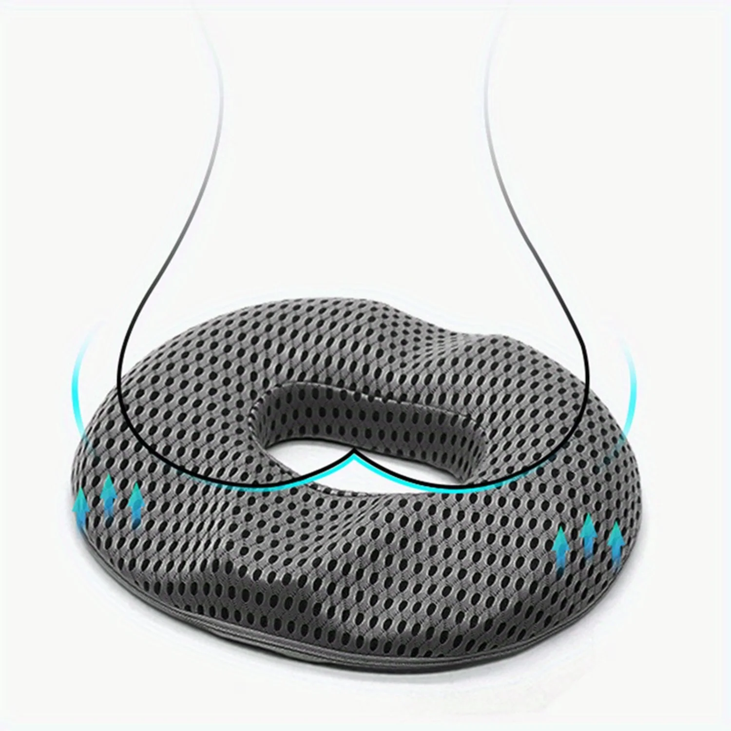 Donut Seat Cushion Memory Foam Chair Pillow-Hemorrhoid Relief, Car Office Seat Massage Pillow