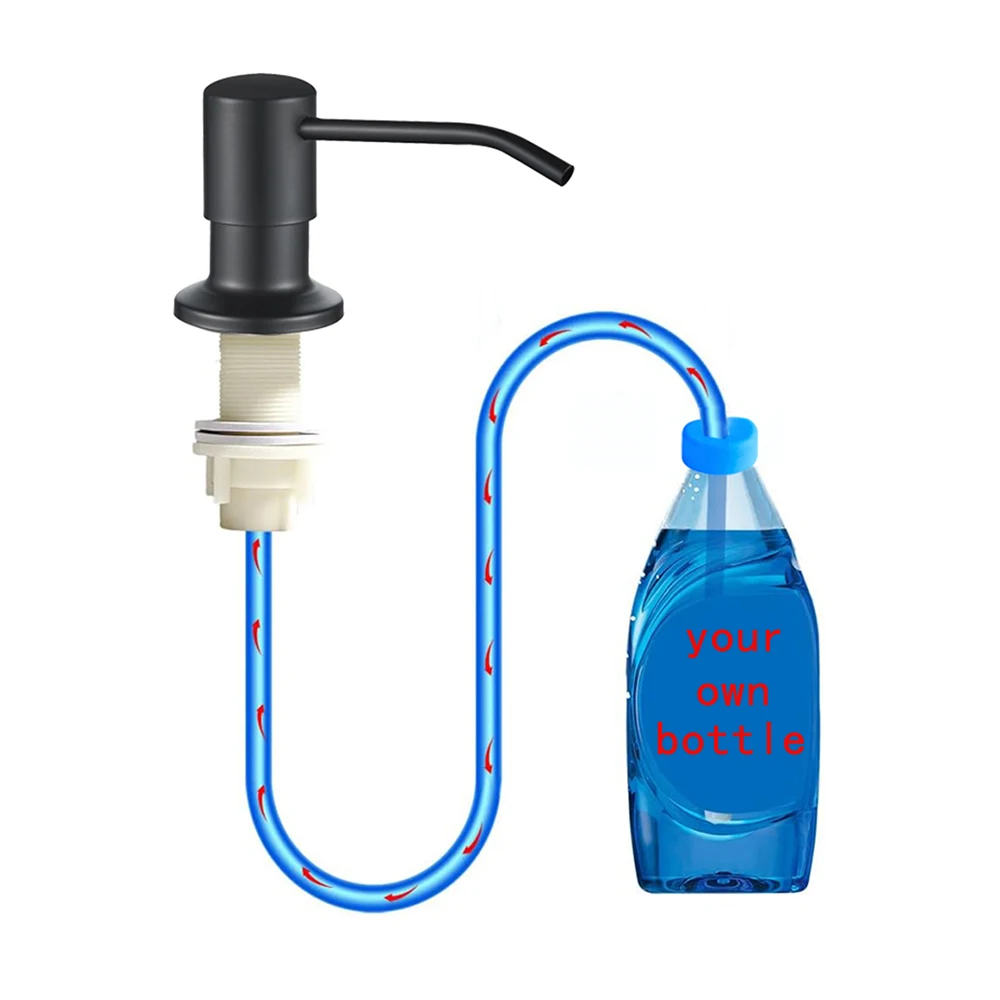 Kitchen Sink Liquid Soap Dispensers With Long Soft Tube Stainless Steel Pump Household Manual Tools
