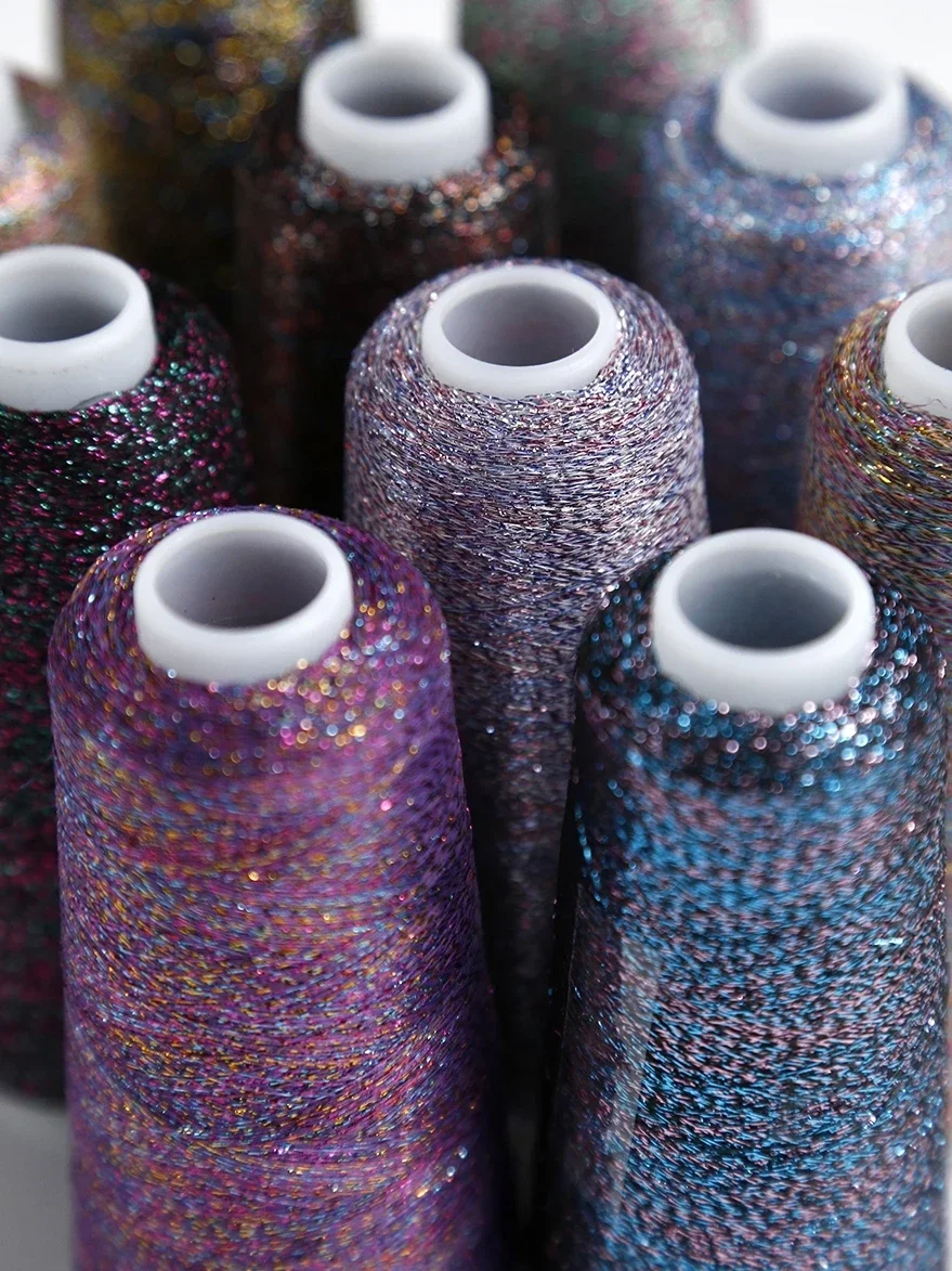 Shining Glitter Metallic Knitting Yarn,Fine Gold Silver Sparkle Sewing Thread for Knitting Crochet Sweater Shawl  Knited Yarn 5