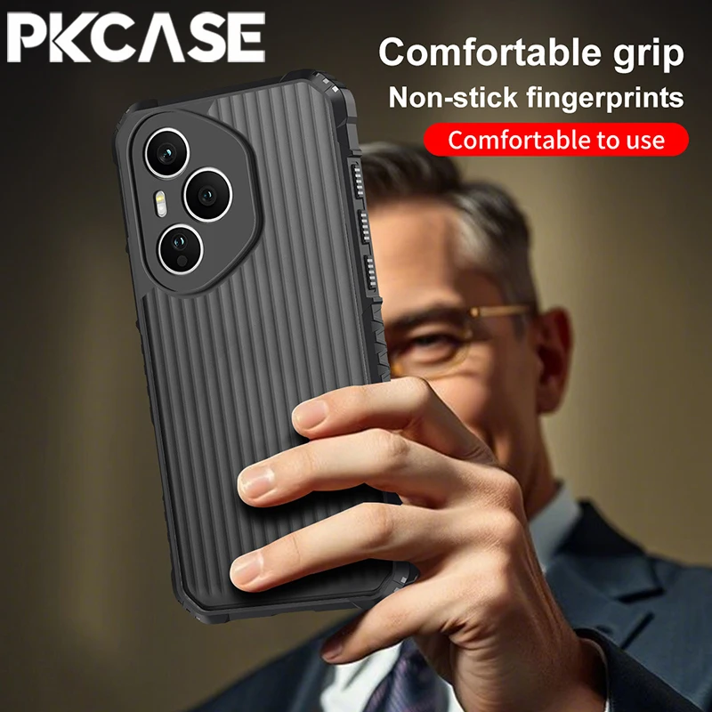 Translucent Matte Shockproof Phone Case with Airbag Stripe Design