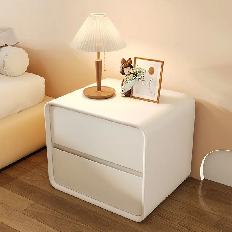 Minimalist Bedside Table Simple 3-layers Bedroom Household Home Bedroom Bedside Cabinet Solid Wood Cabinets Organizer
