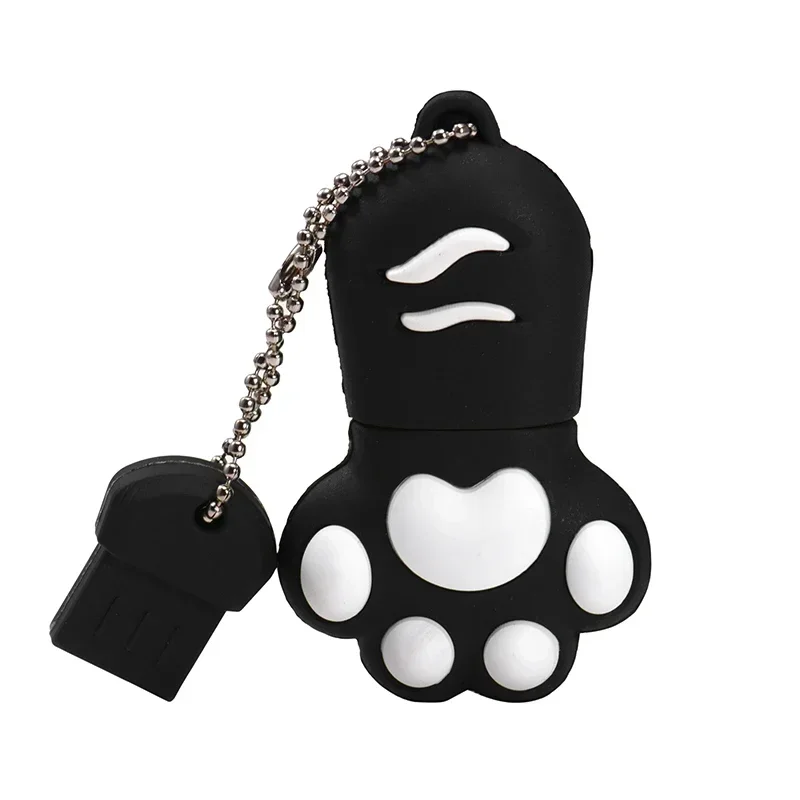thumbnail image 1 of Cartoon Cat Paw Pen Drive 64GB Free Key Chain Pendrive 32GB Red USB Flash Drive 16GB 8GB 4GB Cute High-speed Memory Stick 128GB, 1 of 5