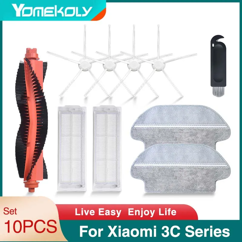 

For Xiaomi Mijia Vacuum-Mop Pro 2S / 3C Cleaner Robot Vacuum Accessories Mop Cloths HEPA-Filter Main Side Brushs Replacement