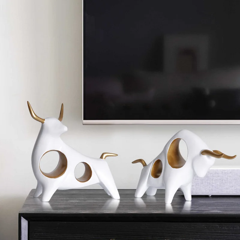 Geometrische stier - Leuk! van hout en staal